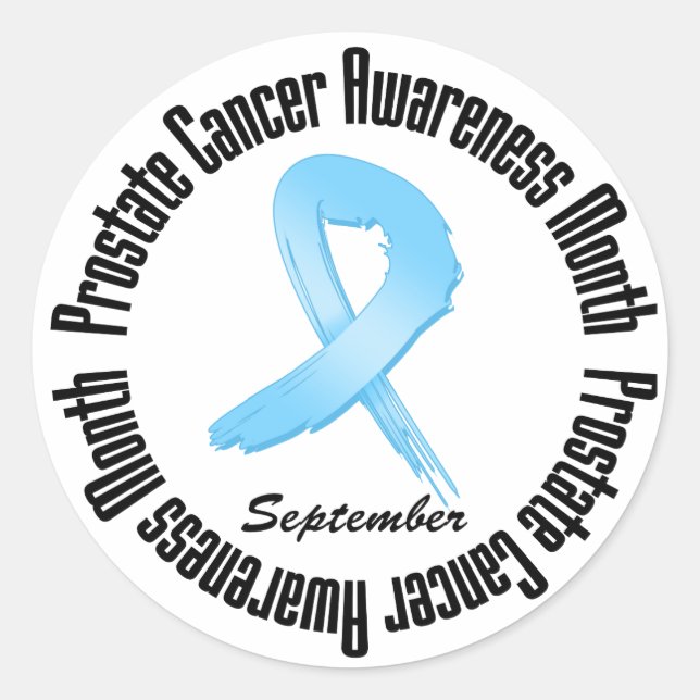 Prostate  Cancer Awareness Month Ribbon Classic Round Sticker (Front)