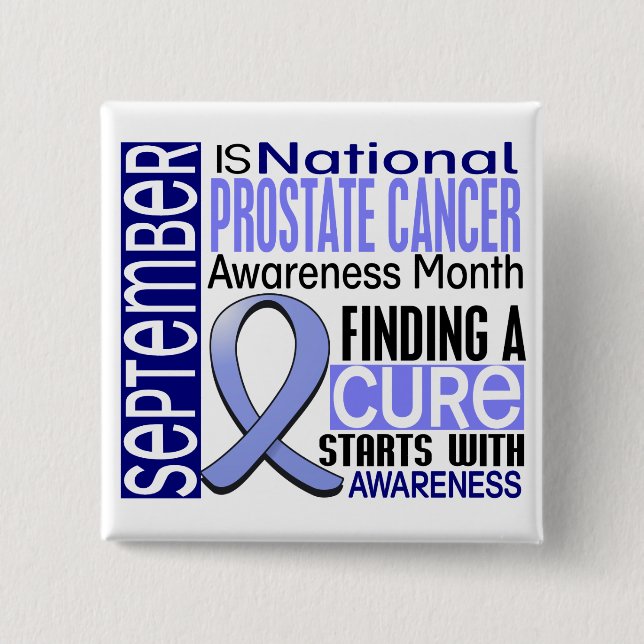 Prostate Cancer Awareness Month Ribbon I2 1.5 2 Inch Square Button (Front)