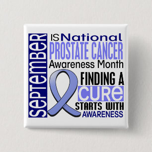 Prostate Cancer Awareness Month Ribbon I2 1.5 2 Inch Square Button