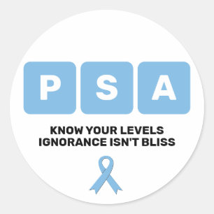 Prostate Cancer Awareness PSA Classic Round Sticker