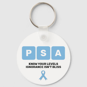 Prostate Cancer Awareness PSA  Keychain