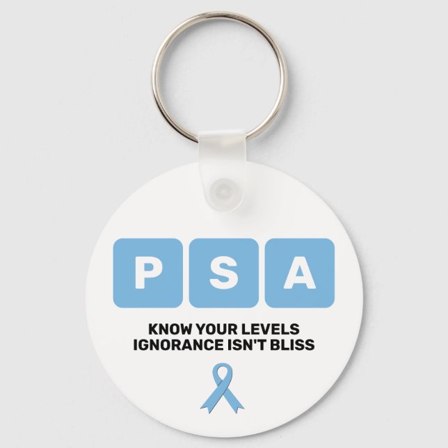 Prostate Cancer Awareness PSA  Keychain (Front)