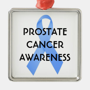 Prostate Cancer Awareness Ribbon Metal Ornament