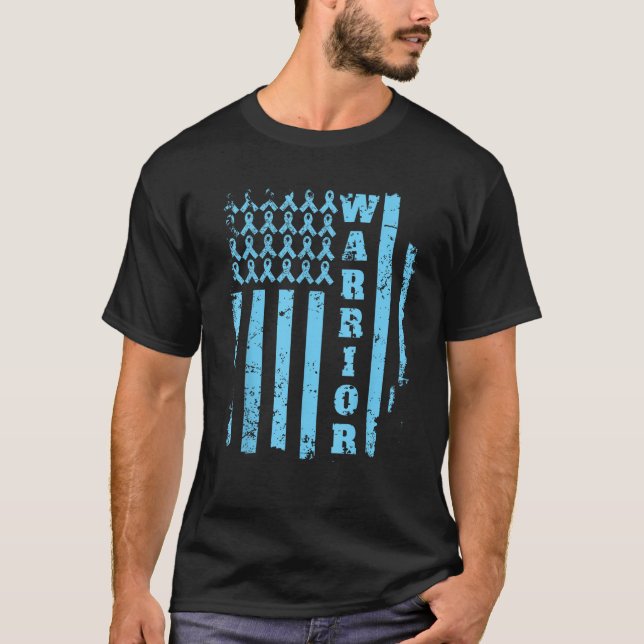 Prostate Cancer Awareness Shirt Blue Ribbon Flag W (Front)