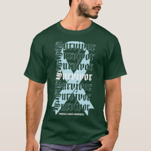 Prostate Cancer Awareness Survivor Light Blue Ribb T-Shirt