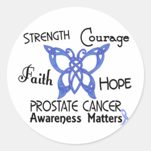 Prostate Cancer Celtic Butterfly 3 Classic Round Sticker