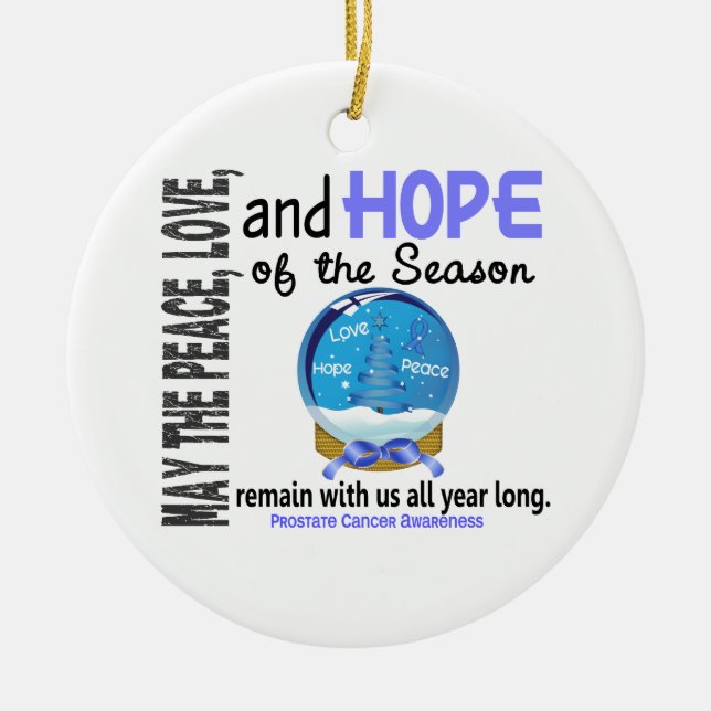Prostate Cancer Christmas 3 Snow Globe Ornaments (Front)
