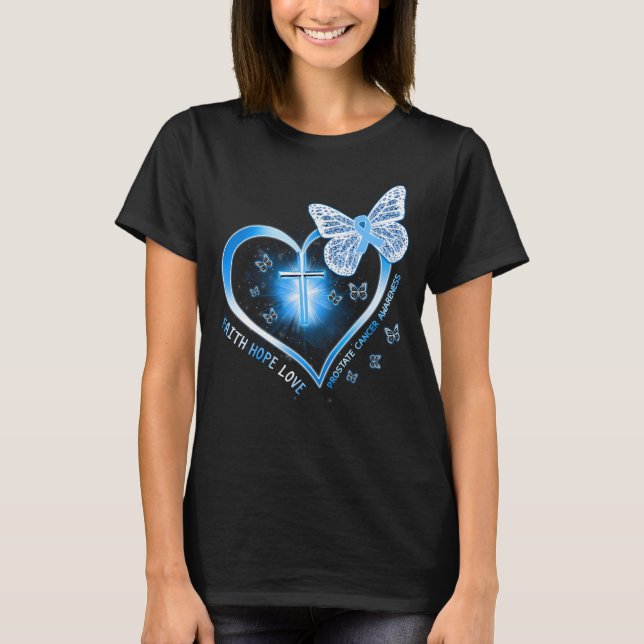 prostate cancer cross heart gift warrior T-Shirt (Front)