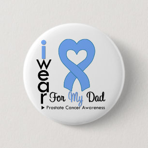 Prostate Cancer Heart Ribbon DAD 2 Inch Round Button