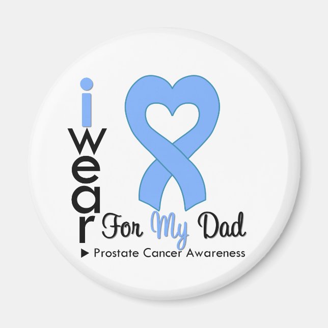 Prostate Cancer Heart Ribbon DAD Magnet (Front)