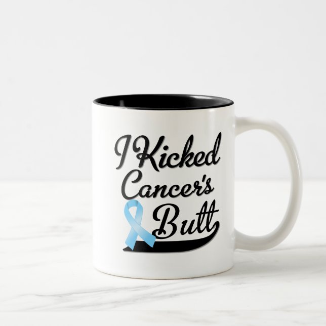 Prostate Cancer I Kicked Butt Two-Tone Coffee Mug (Right)