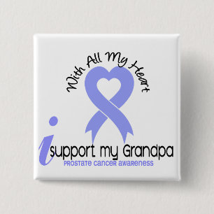 PROSTATE CANCER I Support My Grandpa 2 Inch Square Button