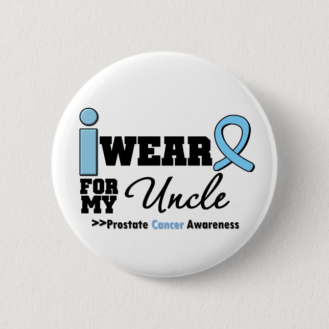 Prostate Cancer I Wear Light Blue Uncle 2 Inch Round Button (Front)