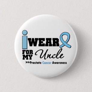 Prostate Cancer I Wear Light Blue Uncle 2 Inch Round Button