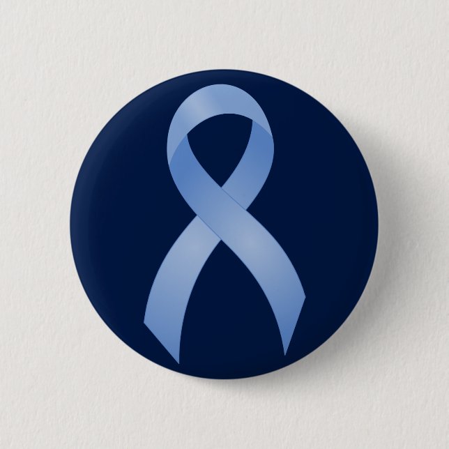 Prostate Cancer Light Blue Ribbon 2 Inch Round Button (Front)