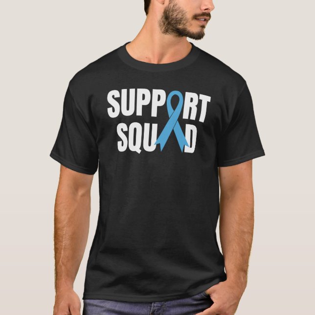 Prostate Cancer Mens  Support Squad Family Awarene T-Shirt (Front)
