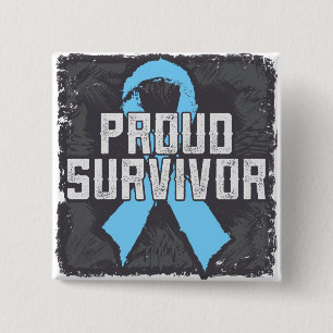 Prostate Cancer Proud Survivor 2 Inch Square Button