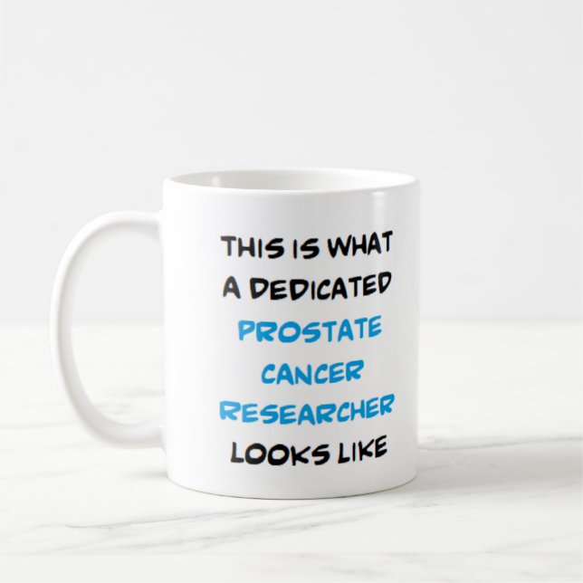 prostate cancer researcher, dedicated coffee mug (Left)