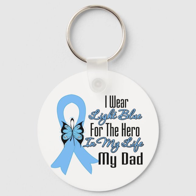 Prostate Cancer Ribbon Hero My Dad Keychain (Front)