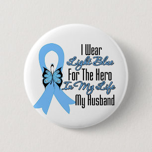 Prostate Cancer Ribbon Hero My Husband 2 Inch Round Button