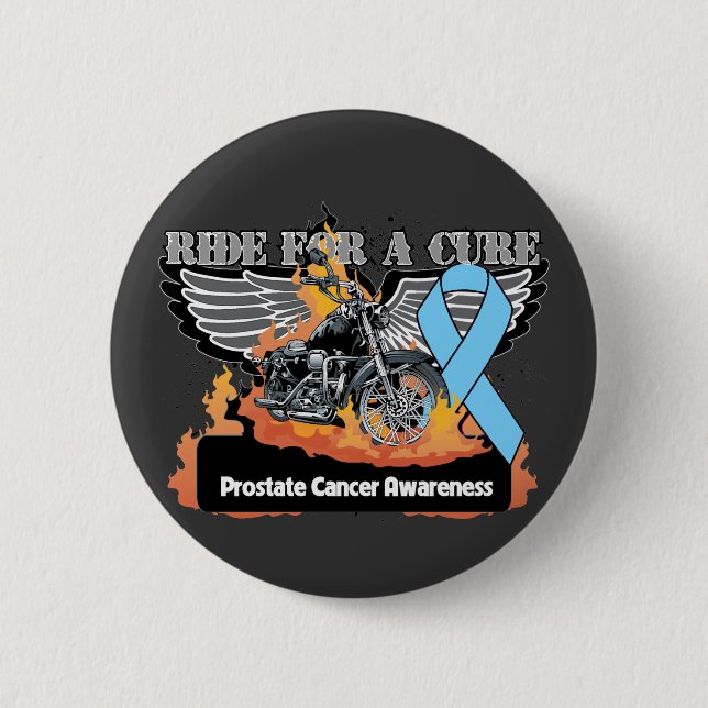 Prostate Cancer Ride For a Cure 2 Inch Round Button (Front)