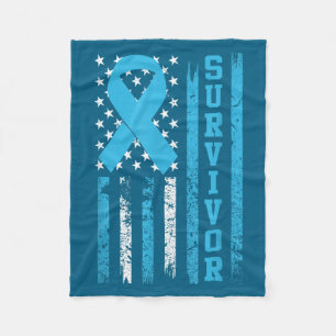 Prostate Cancer Survivor Bold Blue Artwork Fleece Blanket