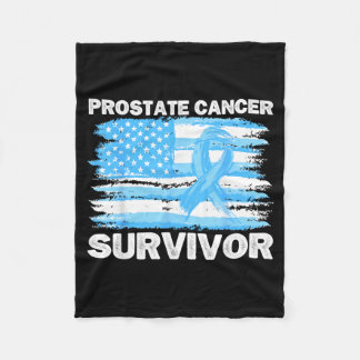 Prostate Cancer Survivor Men Dad Prostate Cancer Fleece Blanket
