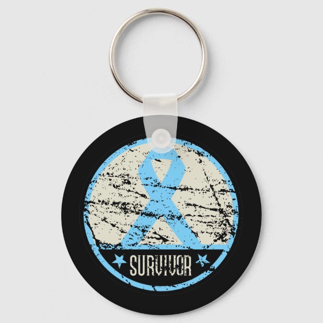 Prostate Cancer Survivor Mens Vintage Keychain (Front)