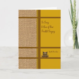 Prostate Surgery Card for Him in Gold & Burlap
