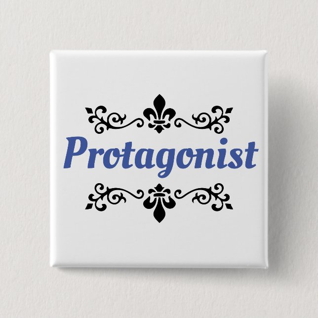 Protagonist 2 Inch Square Button (Front)