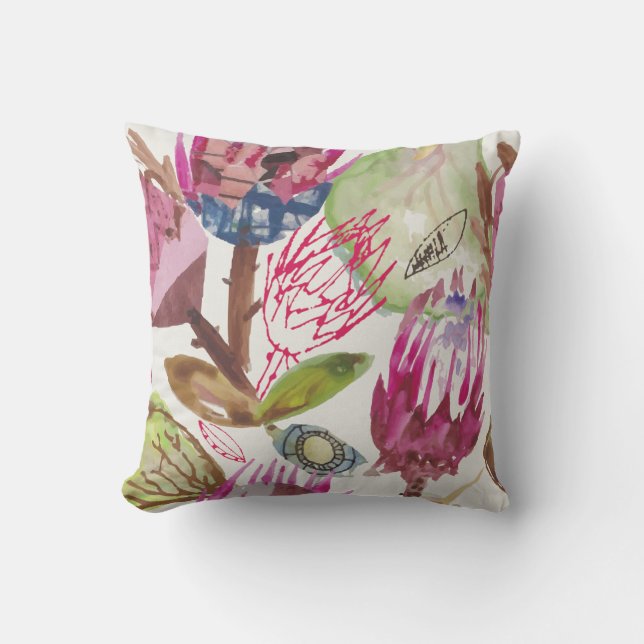 Protea / african pattern / cape town  / fynbos / throw pillow (Front)