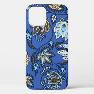 Protea Batik Hawaiian Tropical Floral Blue iPhone 12 Pro Case