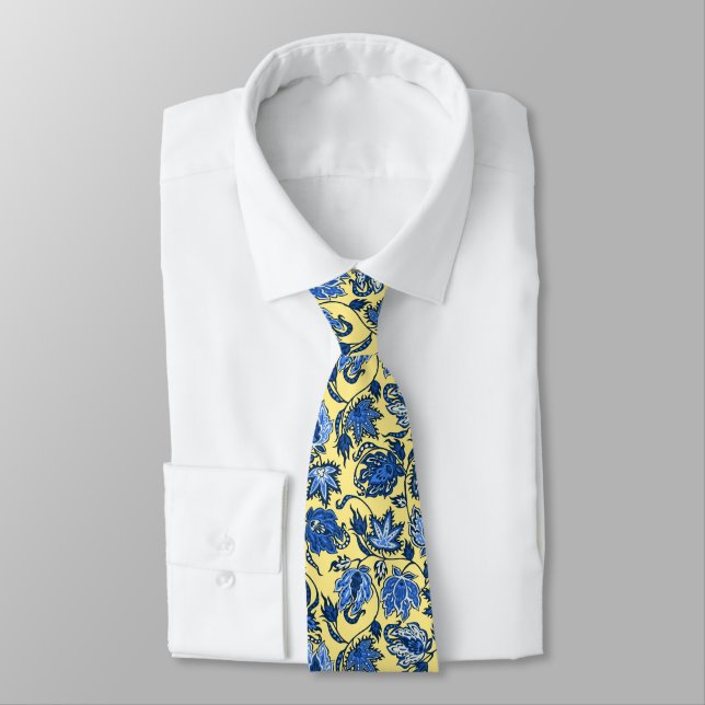 Protea Batik Tropical Print Two-sided Printed Tie (Tied)