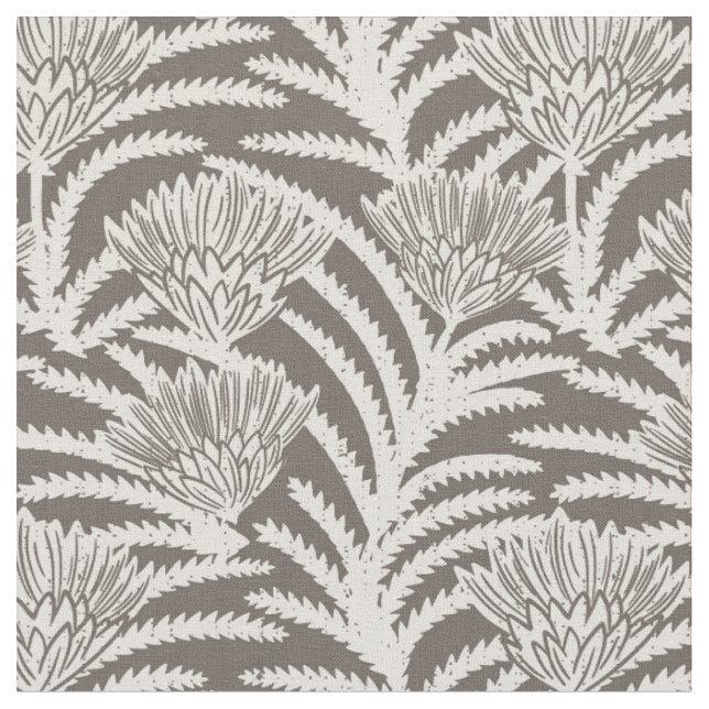 Protea bohemian grey fabric (Close Up)