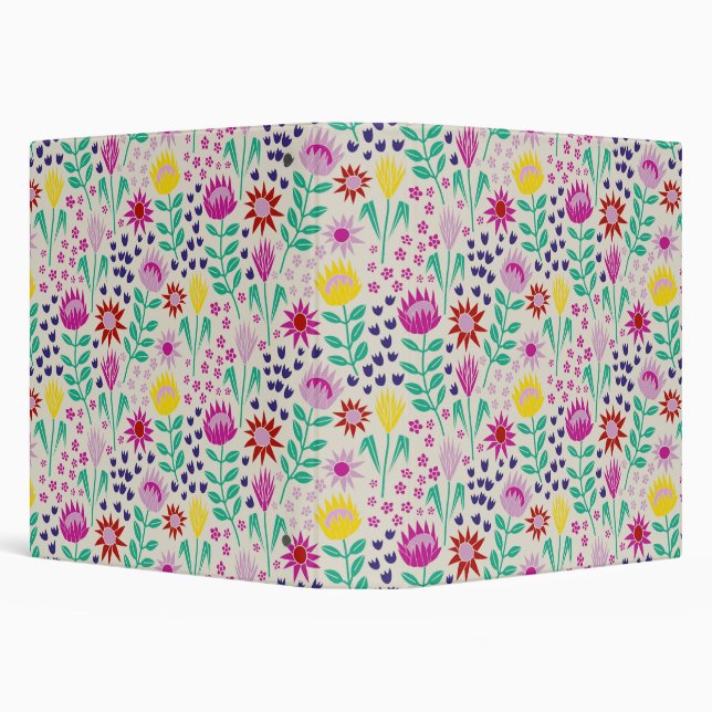 Protea Floral Block Print Millefleur lights Binder (Background)