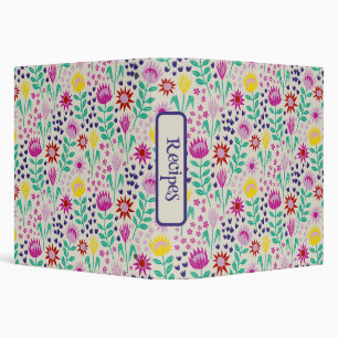Protea Floral Block Print Millefleur lights recipe Binder