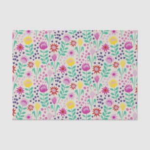 Protea Floral Block Print Millefleur lights Tissue Paper