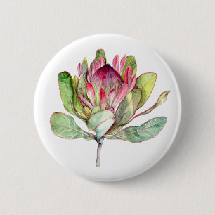 Protea Flower 2 Inch Round Button
