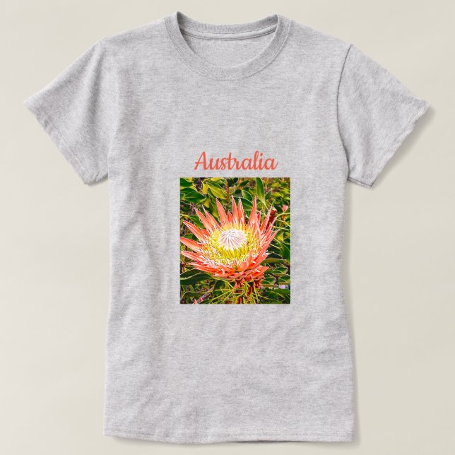 Protea flower Australian travel print T-Shirt (Design Front)