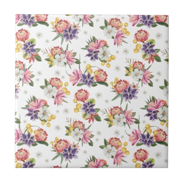 Protea flower chic (4.25 x 4.25) seamless pattern tile (Front)