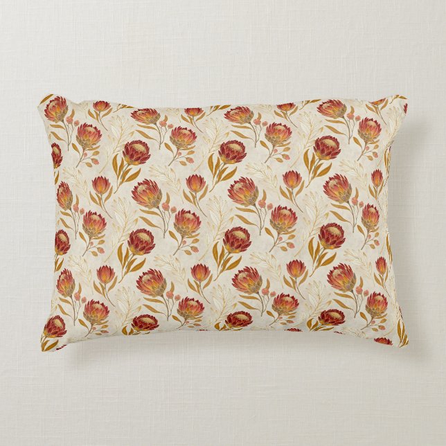 Protea Flower Desert Floral pink Pattern  Accent Pillow (Front)