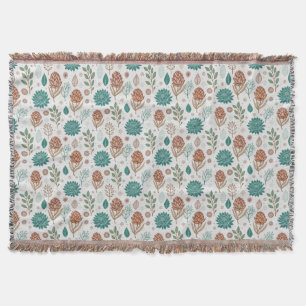 Protea Flower Desert Floral pink Pattern Throw Blanket