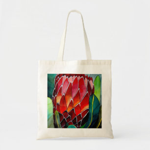 Protea flower watercolour original art painting tote bag