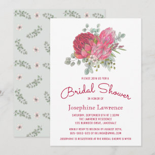 Protea Flowers Bridal Shower Invitations