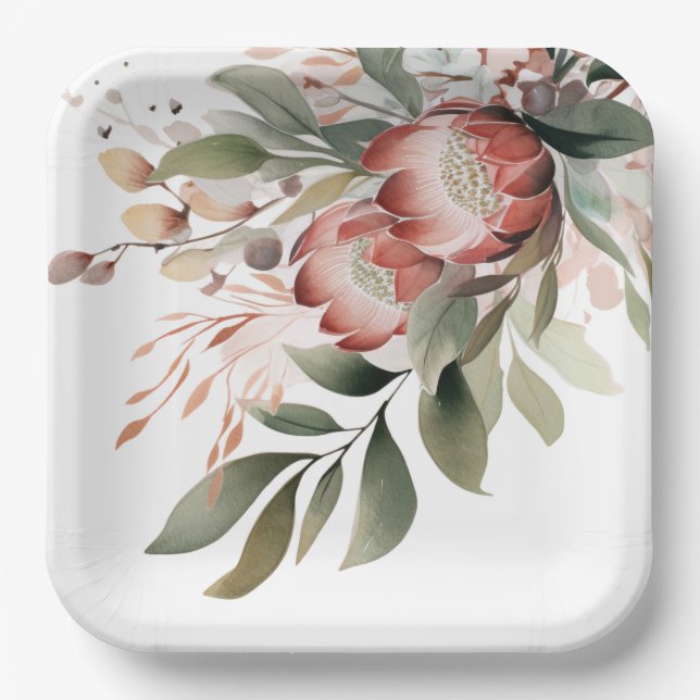 Protea Paper Plate (Front)
