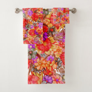 Protea Pattern Bath Towel Set