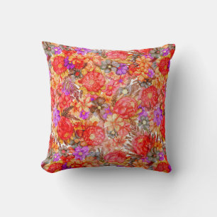 Protea Pattern Throw Pillow