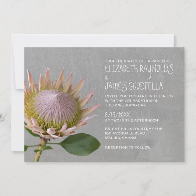 Protea Wedding Invitations (Front)