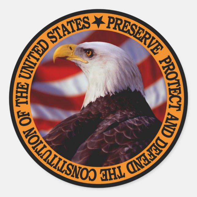Protect And Defend Classic Round Sticker (Front)