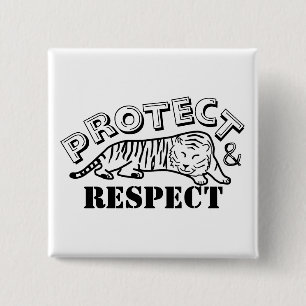 Protect and Respect 2 Inch Square Button